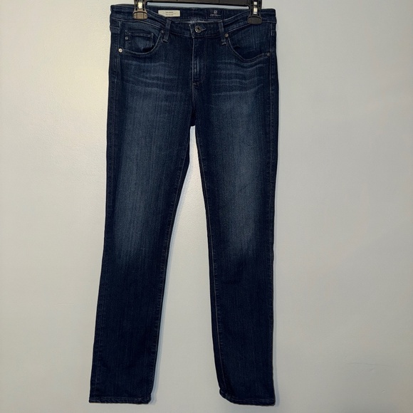 EUC Adriano Goldschmied AG The Stevie Slim Straight Dark Wash Jeans Size 29R - Picture 2 of 7